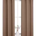 NICETOWN Blackout Window Curtains and Drapes for Kitchen, Window Treatment Thermal Insulated Solid Grommet Blackout Drapery Panels (Set of 2 Panels, 29 by 45 Inch, Cappuccino)