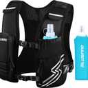 Running Vest for Women Men, Running Hydration Vest with 500ml Soft Flask & Touch-Screen Phone Pocket, Reflective Lightweight Hydration Backpack for Hiking with Adjustable Chest Waist Straps