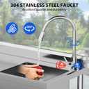 GarveeTech Stainless Steel Single Bowl Sink, NSF Commercial Restaurant Kitchen Sink Set with Workbench, Freestanding Sink for Kitchen, Bar, Garage, Backyard (36 in)
