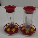 Kingsyard 2 Pack Glass Hummingbird Feeder for Outdoors Hanging - 6 Bee Guard Feeding Ports & Built-in Ant Moat, Wild Bird Feeder for Outside Garden Yard Patio 14 Oz, Updated Red