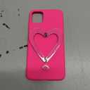 Jusy Case for iPhone 11 Pro Max, Cute Heart with 3D Heart Stand Slim Fit Liquid Silicone Soft Anti-Scratch Microfiber Lining Shockproof Protective Phone Cover for Girly Women Case - Hot Pink