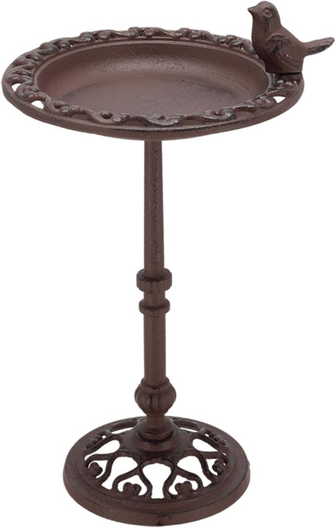 Esschert Design USA FB165 Cast Iron Standing Bird Bath (Antique Brown)