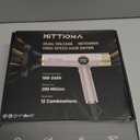 HITTIONA Dual Voltage Travel Hair Dryer with Magnetic Diffuser - 2000W High-Speed Ionic Hair Dryers Gift for Women, Fast Drying, Low Noise, Lightweight, No Heat Damage, European Travel 110V-240V, Gold