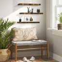 Rustic Wood Floating Shelves Set of 6, Picture Ledge Shelf, Hanging Shelf with Invisible Bracket for Wall Display Book Bedroom Bathroom Study Office Room Decor Brown 4 8 16 Inch