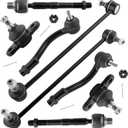 K500015 K80858 K80859 ES800350 ES800349 EV800352 Front Inner & Outer Tie Rod Ends Stabilizer Sway Bar Links Lower Ball Joints for Kia Rio 2006-2011 Rio5 2006-2011, Pack of 8