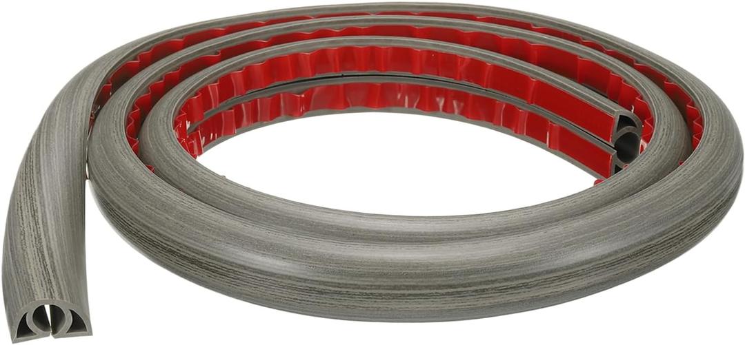 HARFINGTON 4ft Cord Cover Floor W0.3 x H0.3 Inner Channel PVC Hide Extension Cable Floor Wire Hider Wire Covers Protector for Prevent Cable Trips Cables Management, Light Grey