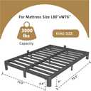 ITIMIDI 6 Inch King Platform Bed, Heavy Duty Steel, No Box Spring, Black