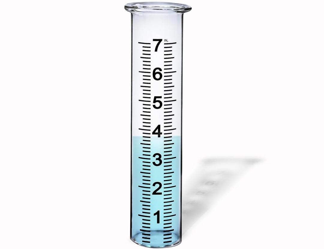 BIUWING 7" Capacity Glass rain Gauge Replacement Tube for Outdoors Yard Garden with Lip, Best Rated, Easy to Read (1 pcs)