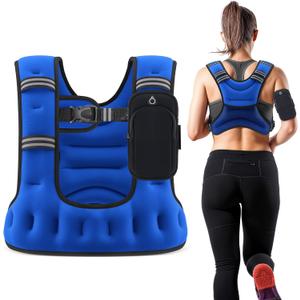 ZELUS Weighted Vest for Women Men, 20LB U-Shaped Ergonomic for Even Weight Distribution, Odorless Workout Vest with SGS Certification, Arm Pocket & Back Mesh Pouch for Training & Running