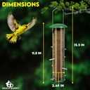 Finch Bird Feeder for Outdoors (16 Ports) Thistle & Nyjer Seed Hanging Feeder with 16 Ports and 8 Metal Perches, Chew-Proof Metal Design for Wild Birds