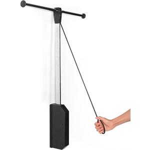 25.79" Pull Down Closet Rod Stainless Steel Soft-Close Wardrobe Rail Organizer with One-Way Buffering for Hanging Clothes,Back Mount Closet Rod