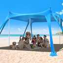 Osoeri Beach Tent, Camping Sun Shelter UPF50+ with 8 Sandbags, Sand Shovels, Ground Pegs & Stability Poles, Outdoor Shade Beach Canopy for Camping Trips, Fishing, Backyard Fun or Picnics
