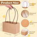 LOLYSIC 20 Pack Kraft Paper Flower Gift Bags with Handles, Small Brown Paper Tote Bags with Waterproof Lining for Floral Arrangements, Party Favors, Wedding Welcome Bags, and Gift Packaging