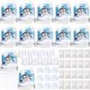 Poen 24 Set Christmas Snowman Snow Globe Kits for Kids Bulk Create Your Own Snowman Snow Globe Craft Kit DIY Holiday Craft Kits for Christmas Decorations Arts Craft for Christmas Activities