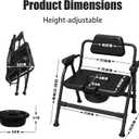 Heavy-Duty Bariatric Bedside Commode, Black