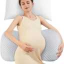 Pregnancy Pillow Cooling for Sleeping, Detachable and Adjustable Double-Sided Support Maternity Pillow Skin-Friendly for Pregnant Women Back, HIPS, Legs(30Slope Design Verified by Expectant Mothers)