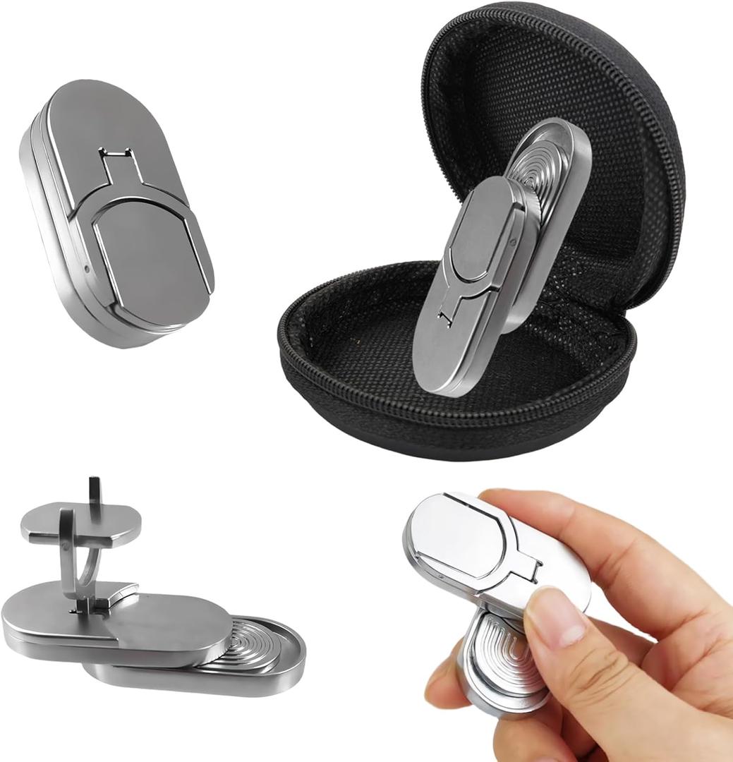 Fidget Adults Toy for ADHDMagnetic Metal Fidget Toy for DeskCool EDC Magnets Slider Stress Relief Toy for OfficeAnxiety Relief Haptic Multiple Ways Play Finger Push Spin Coins Decompression Toys (Silver)