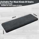 PURE ERA Carpet Stair Treads Ultra Plush 9.5" X 30"Soft Bullnose Indoor Stair Protectors Pet-Friendly Non-Slip Skid Resistant Tape Free Washable Reusable(14 Pieces,Dark Gray)