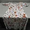 BLENCOT Womens Casual Square Neck Long Sleeve Boho Floral Midi Dress Print Side Split Dresses (Medium,  Brown Floral)