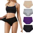 SERISIMPLE Viscose Bamboo Women Luxury Underwear Silky Comfy Ultra Soft Briefs Stretch High&Mid Waist Panties 4 pack