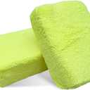 Yourkar 2 PCS Car Wash Applicator, Rectangular Microfiber Applicator Cleaning Pads for Wax Polishing, Soft Premium Microfiber Sponge for Vehicle Washing, Universal Car Accessories (Yellow)