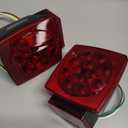 Partsam 12V Submersible Square Led Trailer Light,Red White LED Stop Turn Tail License Brake Running Light Lamp for Trailers Under 80" Boat Trailer Truck Marine Camper RV Snowmobile,IP68,DOT Compliant