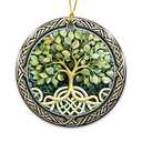 Tree of Life Ornament – Celtic Knot Ceramic Ornament with Symbolic Family Tree Design, Nature-Inspired Spiritual Decor Gift for Christmas, Healing, or Home Blessing
