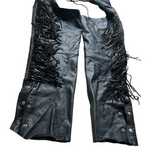 Custom Leather Shotgun Chaps with Fringe, Personalized Fit, Handmade Cowhide Western Riding Gear for Men & Women