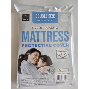 Waterproof Nylon Plastic Double Mattress Cover  35"x74"x7.8", PEVA Protective, Disposable & Eco-Friendly, Perfect for Dorms, Hotels, Storage, Moving (Full)