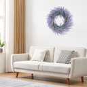 Summer Lavender Door Wreath, 20Inch Summer Front Door Wreath, All Seasons Wreaths Purple Artificial Lavender Wreaths for Outdoor Outside Indoor Wall Window Home Rustic Farmhouse Decorations