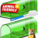 Motel Mouse Humane No Kill Live Catch and Release Mouse Traps, Reusable with Cleaning Brush - 2 Pack (Regular Green)