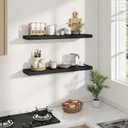 Dreamland 36 Inches Wall Mounted Wood Floating Shelves, Black, 2 Pack
