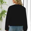 kipfall Womens Wool Blend Bomber Jackets Fall Winter Cropped Zip Up Coat Hoodless Outwear with Pockets (Black)