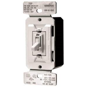 Eaton Universal Toggle Dimmer 120V, Single Pole or 3-Way, Back and Side Wire, 300W Dimmable LED/CFL, 600W Dimmable FLR, INC, HAL, MLV, ELV