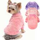 Dog Sweater | 3-Pack Clothes Jackets XXS - XXL for Small Dog Breed (Male & Girl), Super Soft Winter Coats Sweaters for Dogs and Cats, Pet Apparel Outfits (Purple,Pink,Rose, Medium)