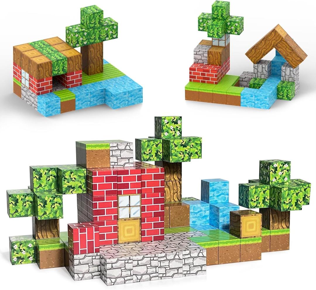 Building Blocks 48 PCS, Building Toys for Boys Girls Age 6-8, STEM Sensory Toys for Toddlers Gifts for 6+ Years Old Girls Boys