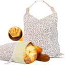 2 Pack Beeswax Bread Bags - 17x13 Inch Reusable Bread Storage Bags,Bees Wax Lined Bread Bags for Home Cooks fresh bread storage Easy Clean (Pink Floral), 17 Inches By 13 Inches