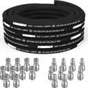 100 Ft 2-Wire 1/2 Inch Hydraulic Hose with 10 JIC 37 + 10 NPTF Fittings) - 6090 PSI, 4-Layer Steel Braided, -22F to 248F Temp Range, Heavy-Duty Industrial Grade