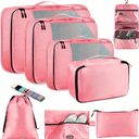 8 Set Packing Cubes for Travel Women Men, Mesh Suitcase Organizer Bags Set for Luggage, 4 Sizes, Large, Medium, Small, Travel Camping Essentials Accessories