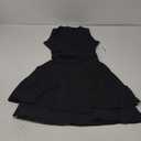 Kaximil Women's Square Neck Ruffle Hem Mini Dress Ruched Waist Short Party Dresses (Black), Size: XS