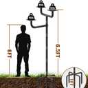 3 Holders Upgrade Bird House Pole with 90inch for Outdoor Bird Feeder Bath, Heavy Duty Adjustable Birdhouse Stand with 4 Plates & 5 Prong Base for Garden, Yard(NO Birdhouse & Birdbath)