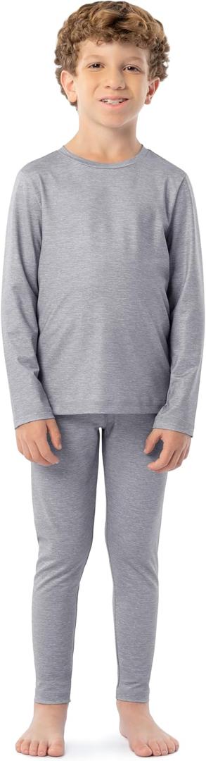 ColdPruf Kids Base Layer Long Sleeve Jersey Crew Top and Pant Set (S)