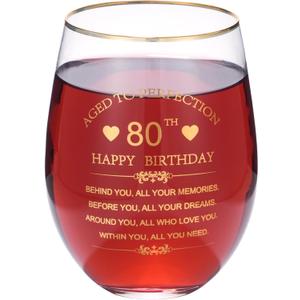 Inspirational 80th Birthday Gifts for Women Men 15oz Wine Tumbler Red Wine Glass Cup Behind You All Your Memories Before You All Your Dreams 1945 80 Years Old Birthday Present (80th)