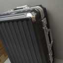 Carry On Luggage with Spinner Wheels, 8010S Aluminum Frame Zipperless Polycarbonate Hard Shell Suitcase (ZX-Core, Charcoal Metallic, 20 Inch)