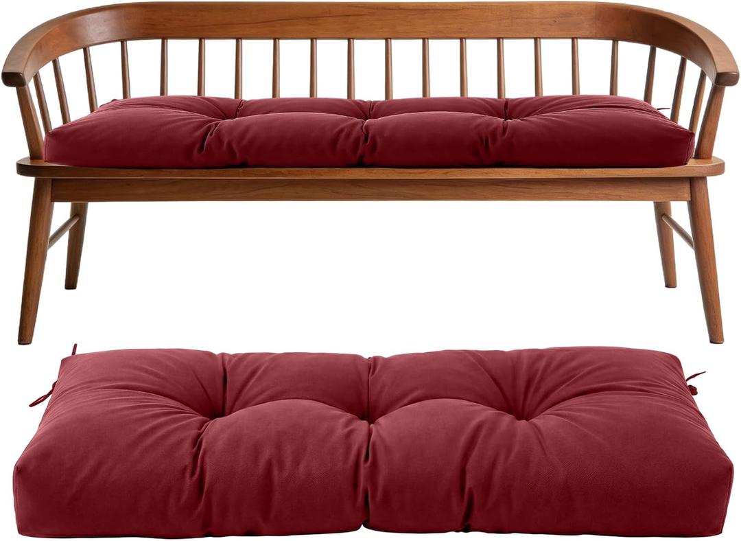 Tudomro Red Waterproof Outdoor Bench Cushion 42x16x4 Inch Patio Furniture Cushion Mat for Outdoor/Indoor Extra Thick Lounge Bench Mat for Beach Lawn Garden