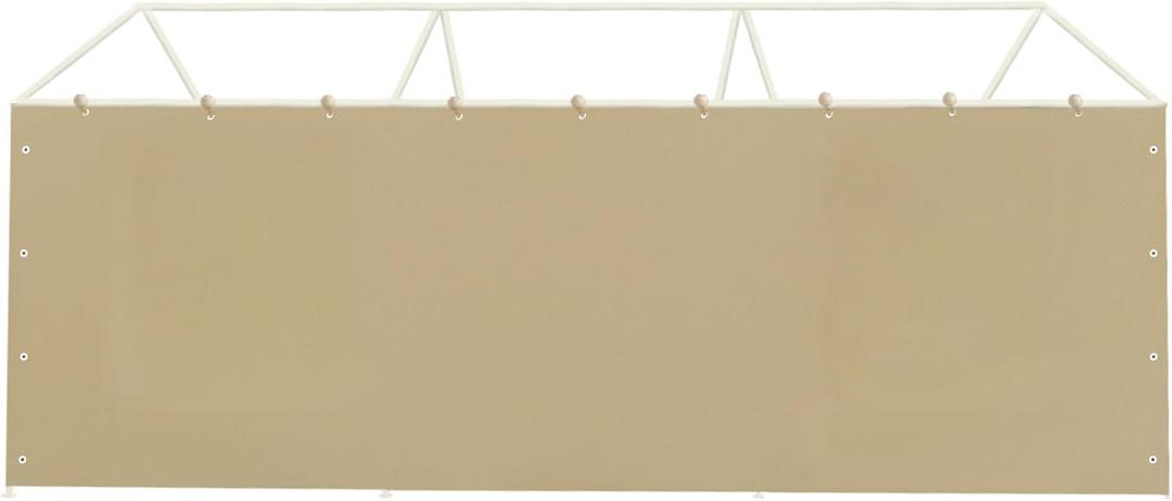 Carport Sidewall Panel with Elastic Ball Bungees, for 10x20 FT or 12x20 FT Garage Party Tent Shelter - Beige, One Sidewall Panel Only