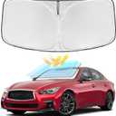 for Infiniti Q50 2014-2025 Windshield Sun Shade 4 Layers Car Sunshade | Front Windows Shade Cover Custom Fit for Q50 Sun Visor 250T Retractable Shade Blocks UV Rays Car Accessories
