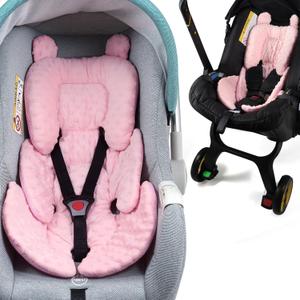3in1 Reversible Carseat Head Body Support Newborn,3D Minnky Infant Car Seat Insert,Extra Soft Breathable Baby Car Seat Pillow Cushion Boys Girls,fit Stroller,Bouncer,Swing (Pink)
