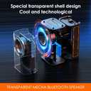 Portable Bluetooth Speaker with Lights, Transparent Wireless Mini Bluetooth Speaker with TWS, Perfect Small Speaker HD Sound and Bass for Office, Home, Shower, Room, Bike, Car (Black)