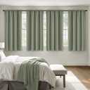 MIULEE Blackout Curtains 4 Panels Sets Sage Green 72 Inch Length, Top and Bottom Rod Pocket Room Darkening Curtains for Bedroom Windows, 4 Pack Solid Thermal Insulated Light Blocking Curtain Drapes